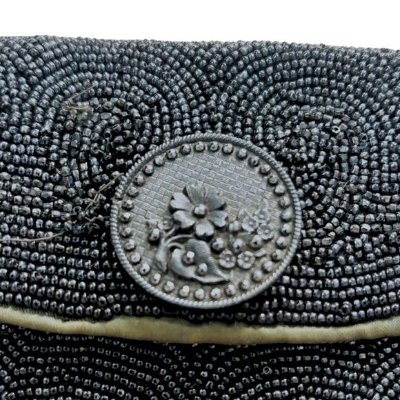 Vintage Jorelle Beaded Handbag Clutch Black - Picture 7 of 12